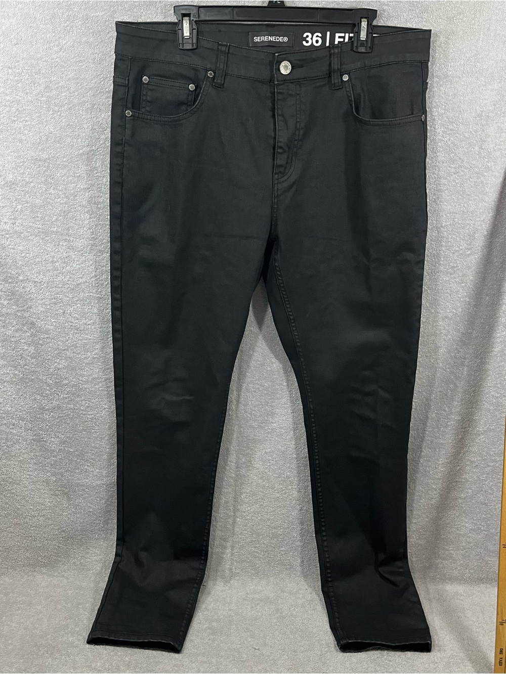 Serenade Jeans Men’s 36x32 Black Fitted Denim Five Pocket Casual Pants
